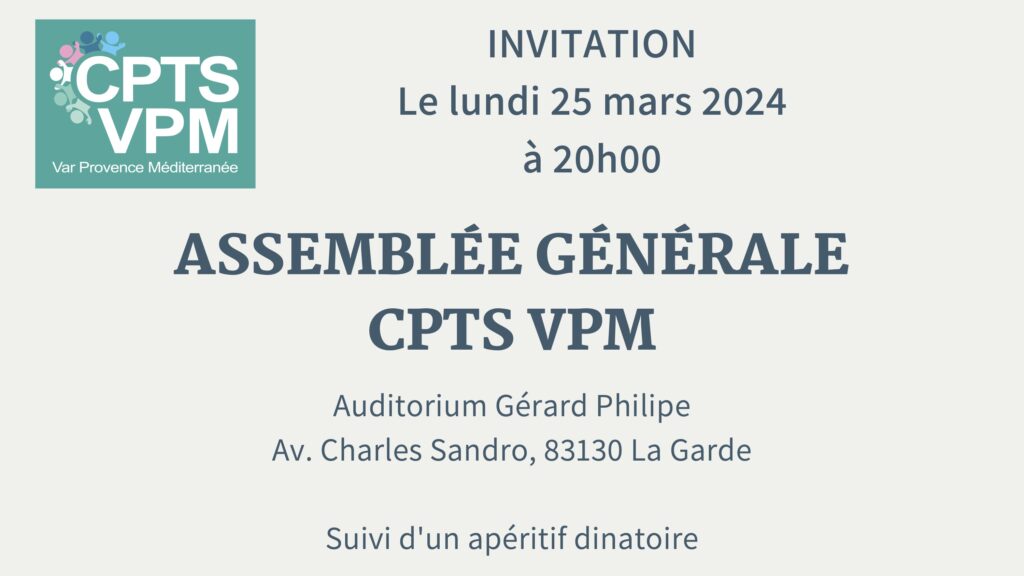 Invitation à l'assemblée générale de la CPTS VPM